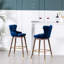 Ensemble de 2 tabourets de bar rembourrés en tissu, bleu