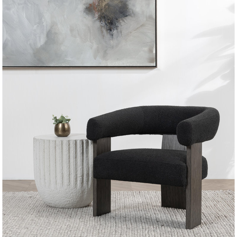 Julina Upholstered Fabric Accent Chair, Black