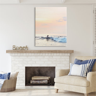 «Stupell Industries Sunset Surfer», reproduction d'art sur toile par Sissi et Seb
