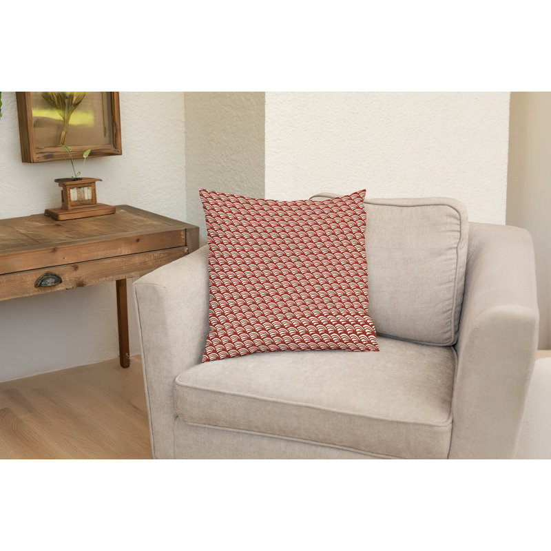 Coussin Diagonal Wave, Brique argile géométrique, Carré 26 po
