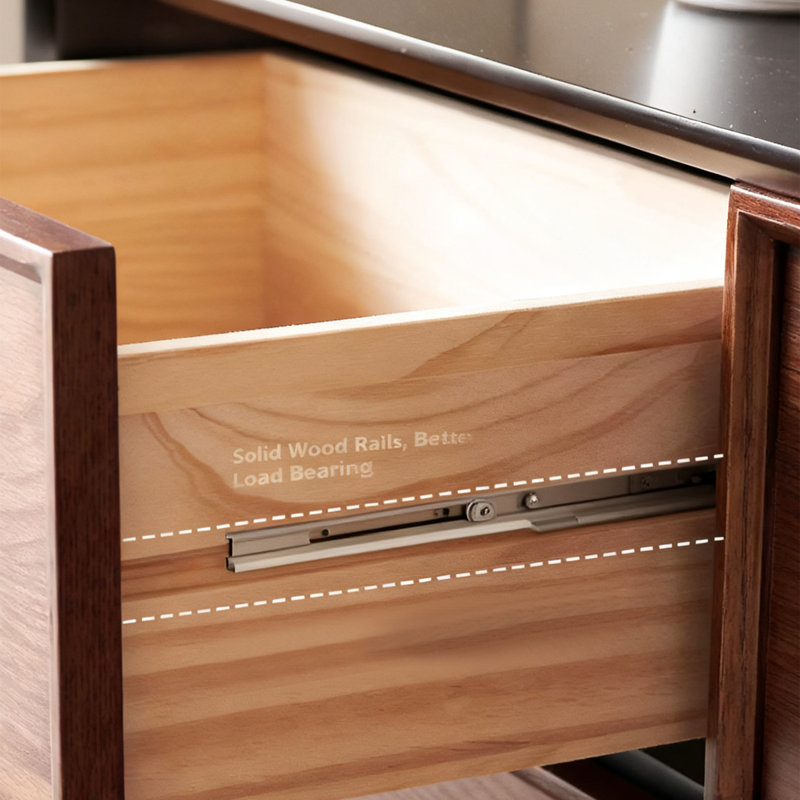 Armoire d'appoint en bois manufacturé noir massif