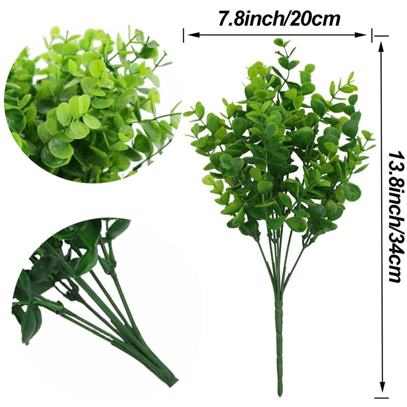 Ensemble de 4 pièces de gazon d'eucalyptus artificiel 14 po