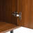 Modern Art Solid Wood Sideboard,59*16*35inch, Wave Relief Design, Walnut Texture, Iron Legs, Living Room Storage Cabinet