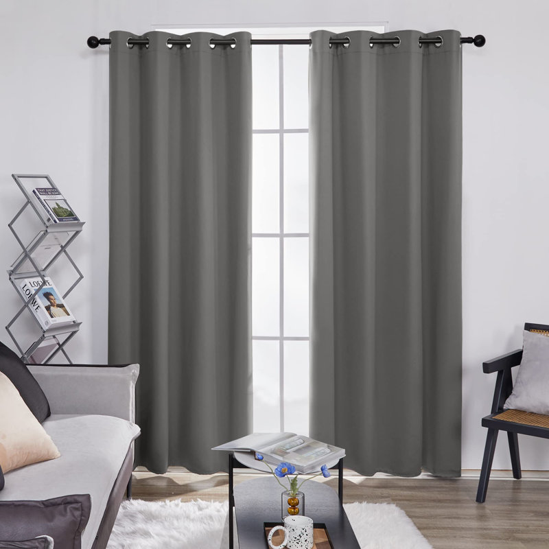 Thermal Insulated Room Darkening Grommet Curtain Panels (Set of 4), 52" W x 84" L, Purple Grape