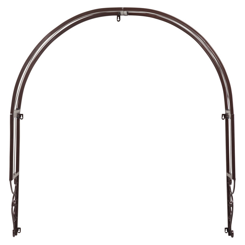 Chocolate Brown Metal Arched Garden Window Trellis