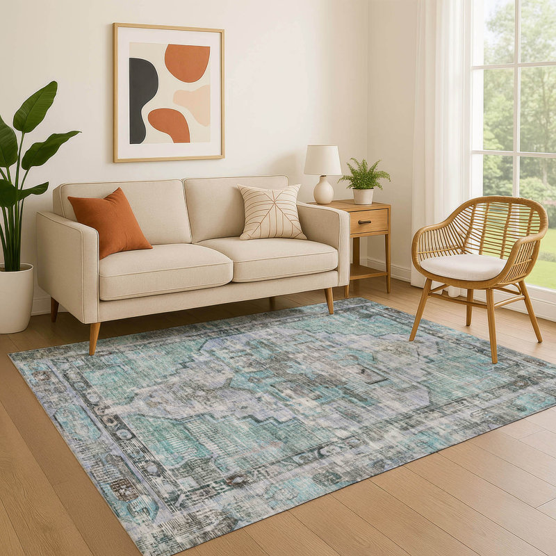Premium Machine Washable Lucchesi AMF1729 Global Rug, Rectangle 2'6" x 3'10"