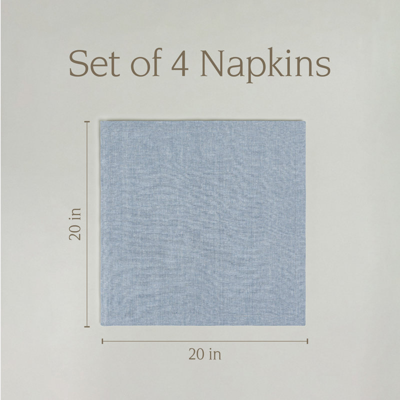 over&back Washed Cloth Napkins, Blue