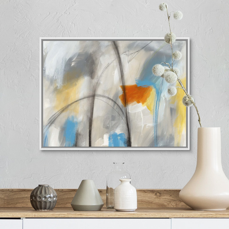 Reproduction d’art, "Form I" par SISA Jaspe, Cadre blanc, H 14 po x l 18 po x 1,75 po