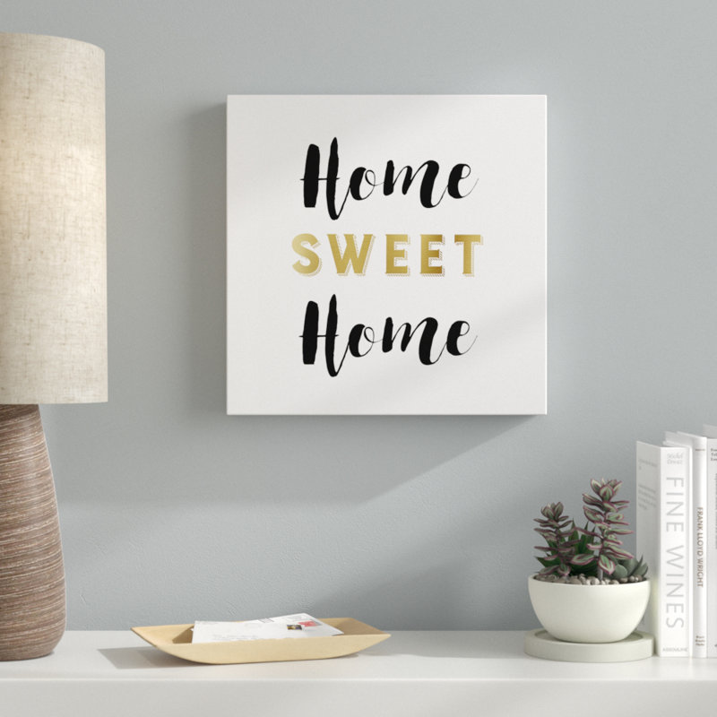 « home doux home », art textuel encadré, Toile tendue, H 16 po x l 16 po x P 2 po