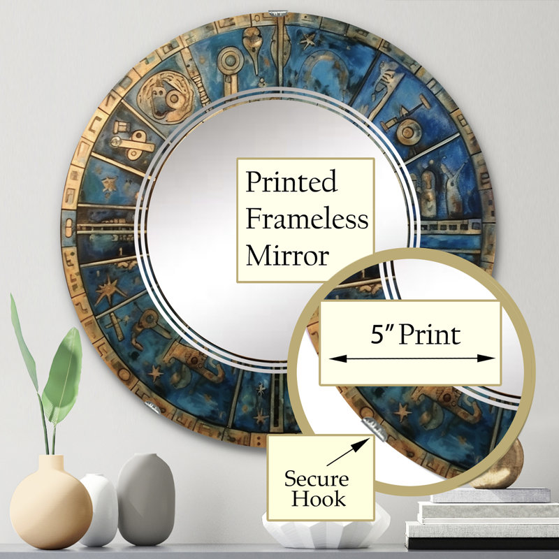 Apogeeville - Miroir mural rond moderne, 24 po x 24 po