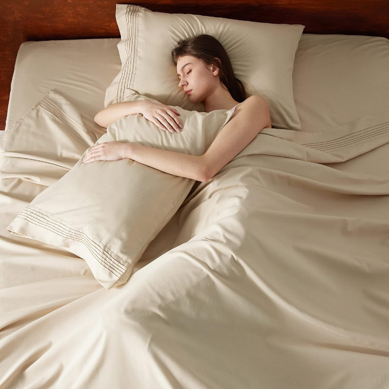 Bedsure Deep Pocket Sheet Set - Fits Mattresses Up to 21 Inches Thick -  GentleSoft Bed Sheet set, Moisture Wicking, Soft & Cooling Bed Sheet & Pillowcases, Easy & Secure Fit