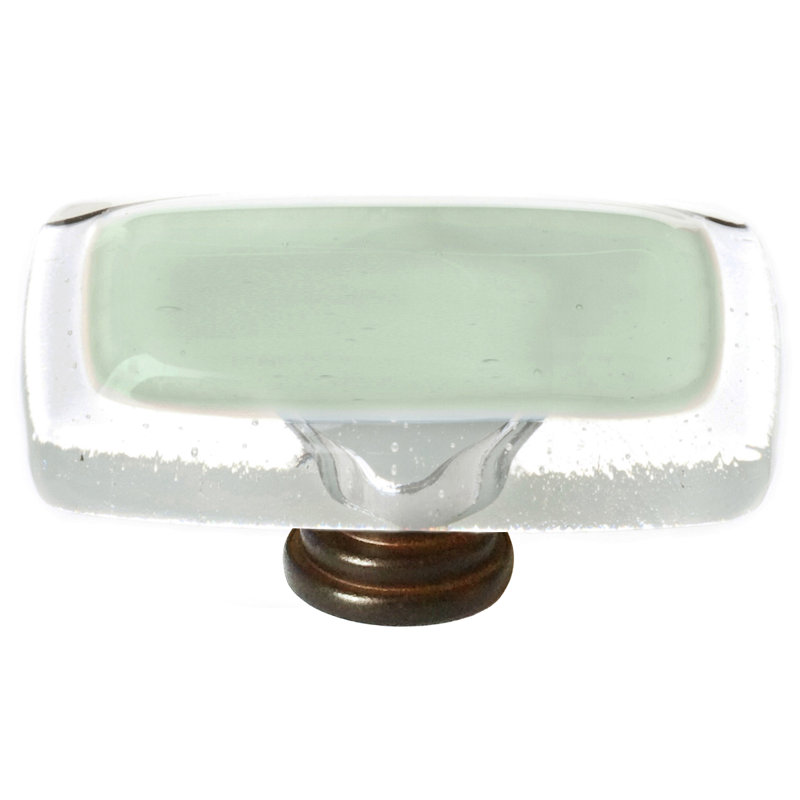 Reflective Rectangular Knob, Polished Chrome, Spruce Green
