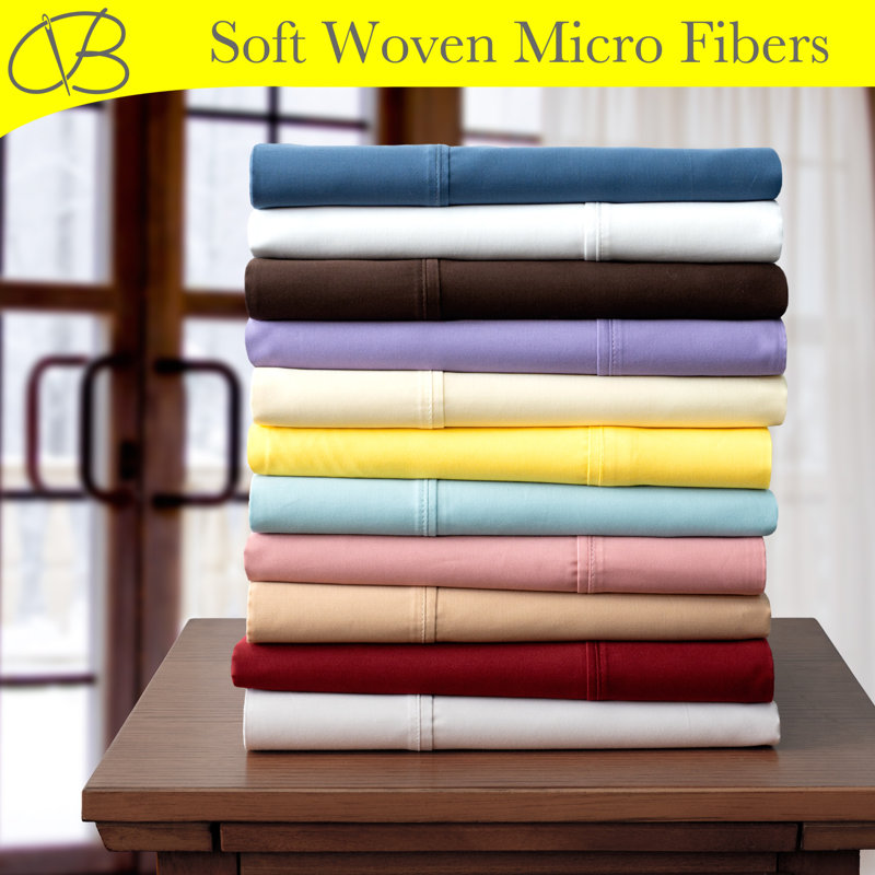 Anti-Wrinkle Soft Microfiber BedTite Tight Grip Sheet Set, Blue, Queen Sheet Set with 2 Pillowcases