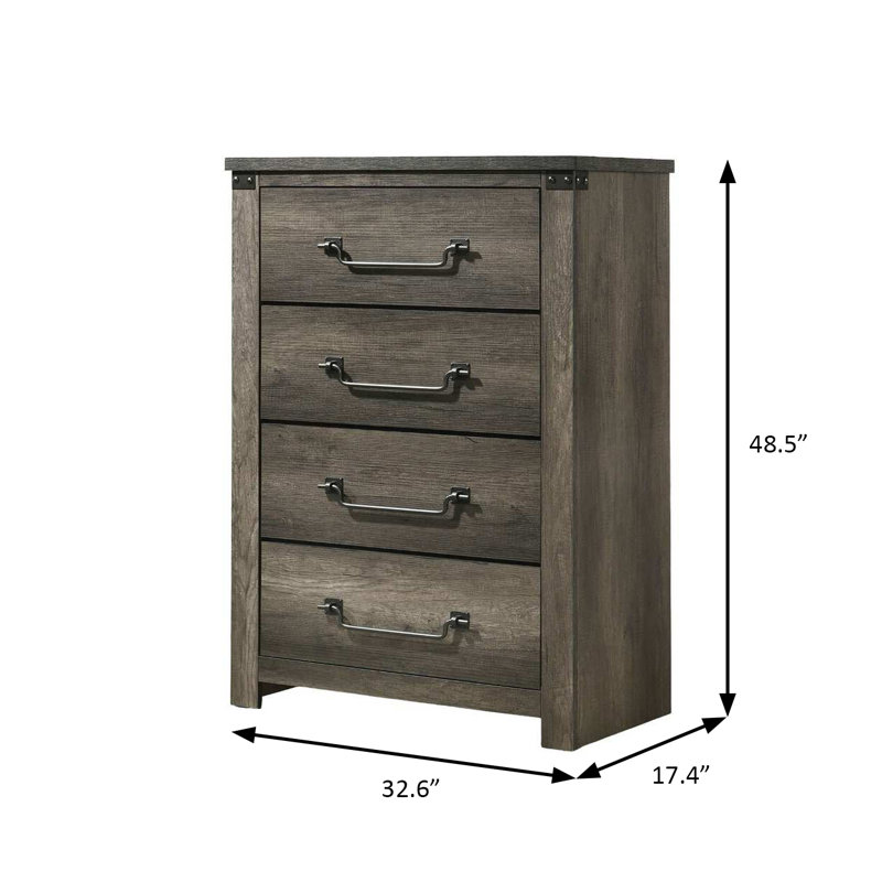Commode rustique Britonale, gris rustique