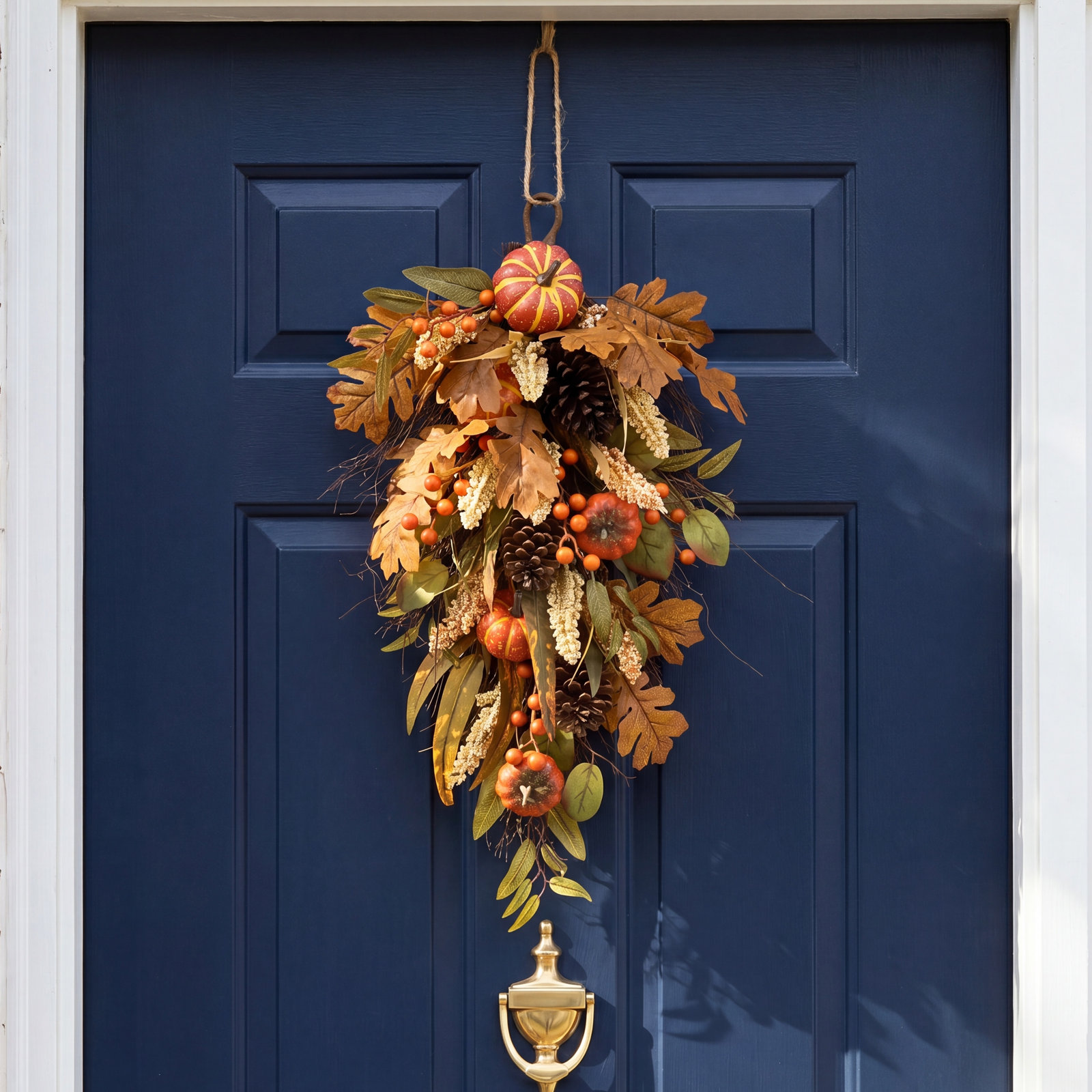 15" Pumpkin and Gourd Thanksgiving Swag