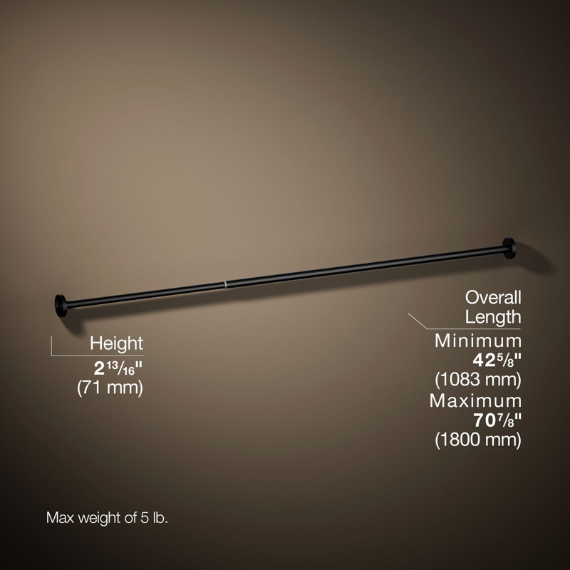 Tringle de douche Elate, Noir mat