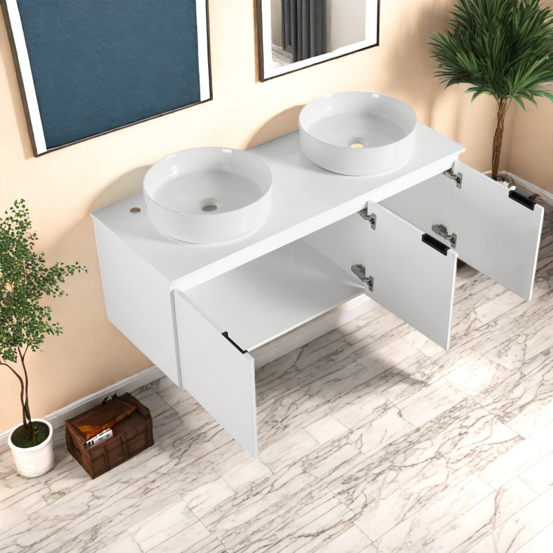 Wall Mounted Single Double With Stone Top