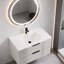 Meuble-lavabo flottant mural gris avec lavabo en céramique-841782900