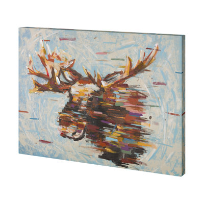 «Fractal Moose» par Altamura une toile texturée embelli à la main