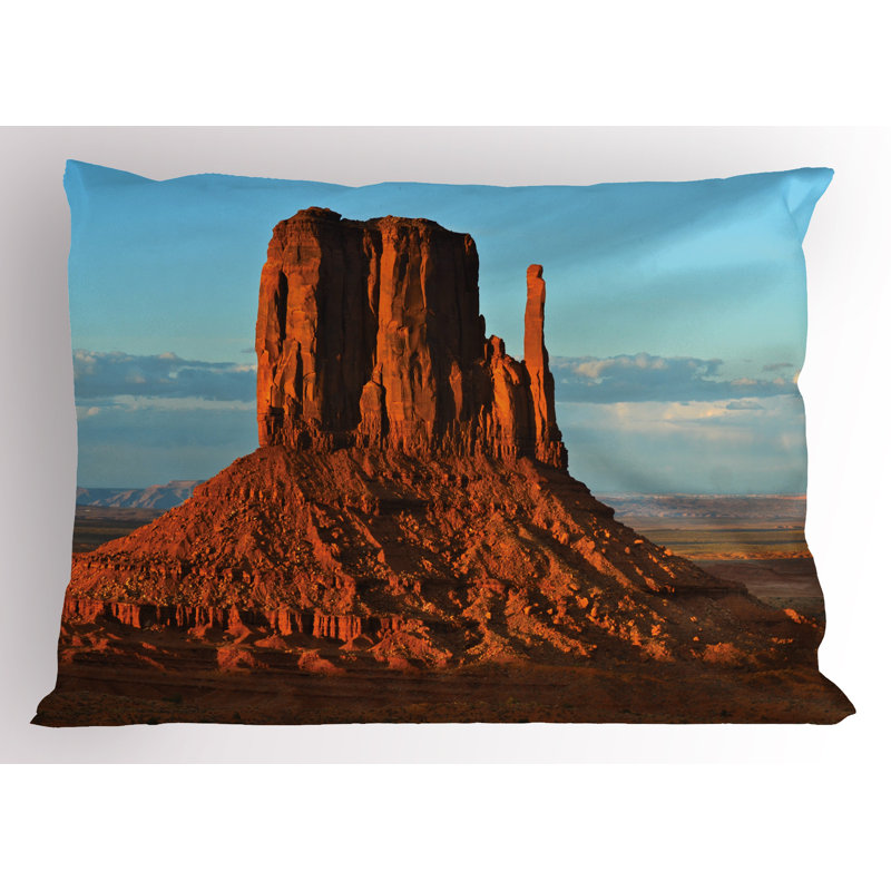 Ensemble de 2 taies décoratives Ambesonne Canyon - Monument Valley America - bleu / orange