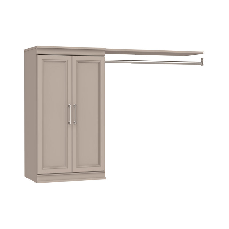 Étagère modulaire l 57,40 po avec barre de suspension, Gris