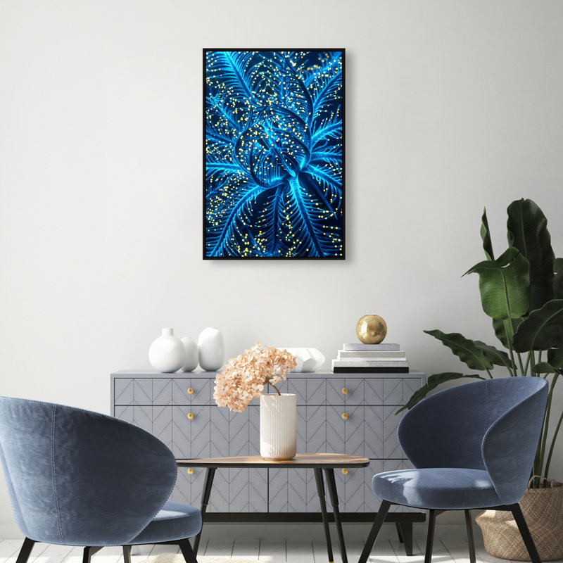 Neon Bloom Print by Oliver Gal, 25"H x 17"W, Black Floater Frame