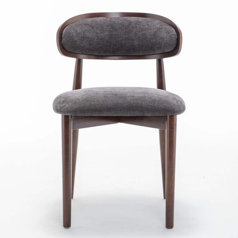 Chaise d'appoint rembourrée en bois massif, Dark Gray