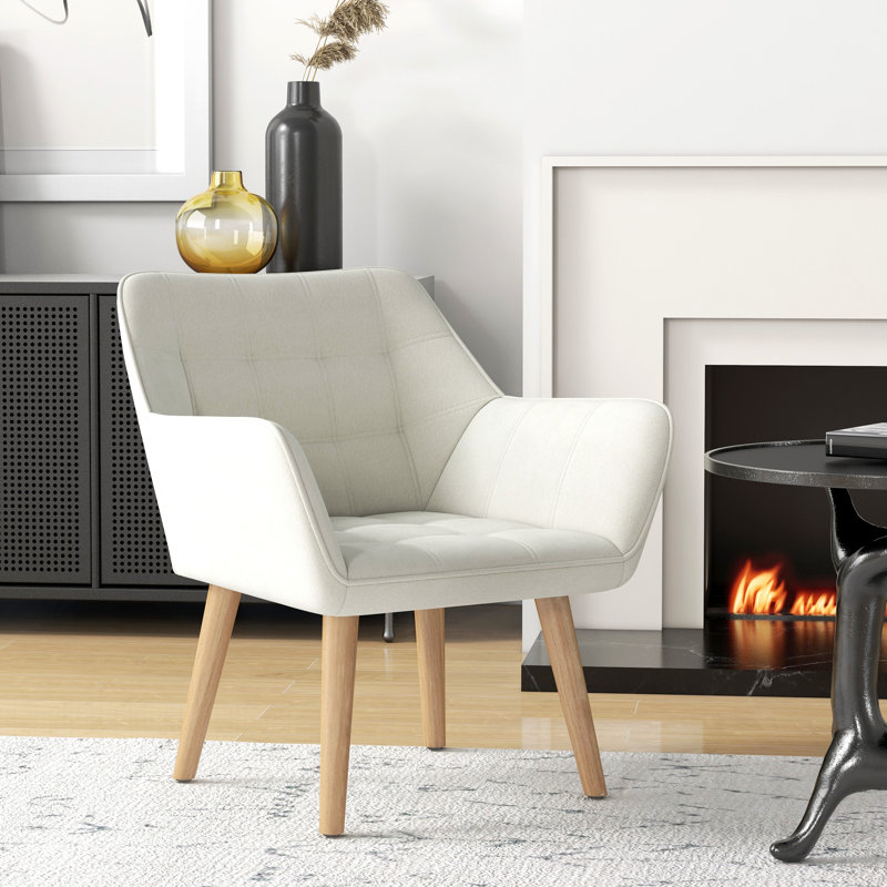 Willesden Velvet Armchair, Cream White