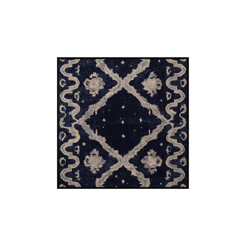 Machine Washable Gray Area Rug, Square 7'