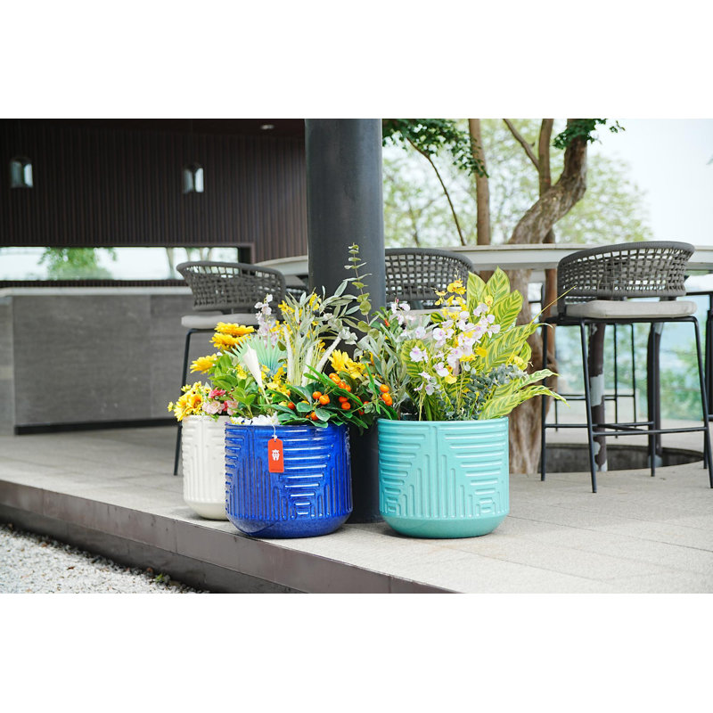 Pots de fleurs en céramique de haute qualité, Cyan