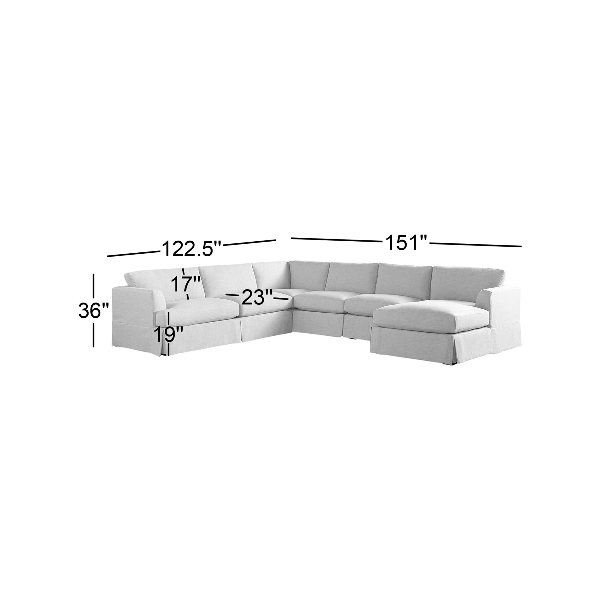 Lucia 151" W U-Shaped Sectional, Bella Toast Performance Velvet, Left Hand Facing