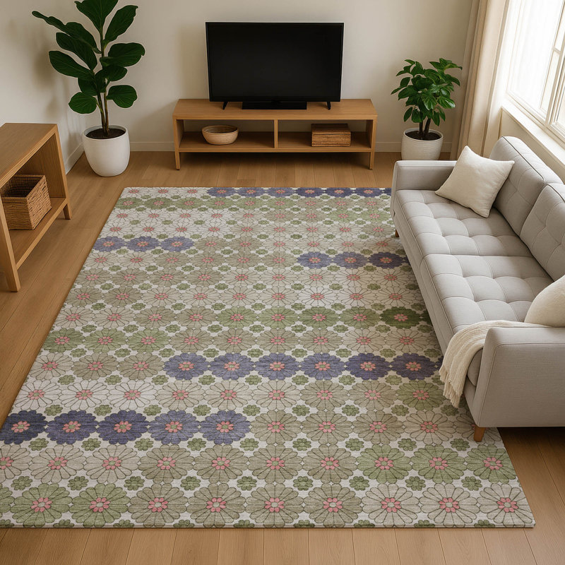 Premium Machine Washable Varasteh AMF1678 Geometric Rug, Rectangle 10' x 14'