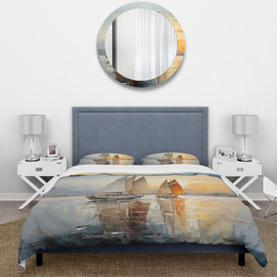 Minimalisme - Voilier Rhythms III - Ensemble de housse de couette transport - Microfibre de polyester