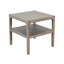Table d'appoint latérale avec tablette inférieure, plateau carré de 24 pouces, brun naturel