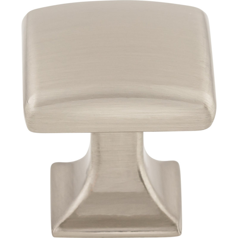 Contour 1 1/8" Length Square Knob, Brushed Satin Nickel