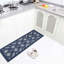 Ensemble de 2 tapis de cuisine à motif géométrique bleu marine antidérapant ultra résistant à l'eau