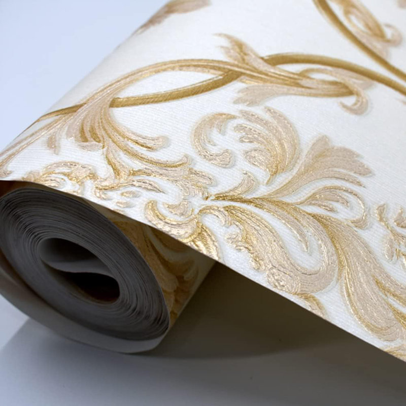 Rouleau de papier peint non tissé damassé moderne 3D