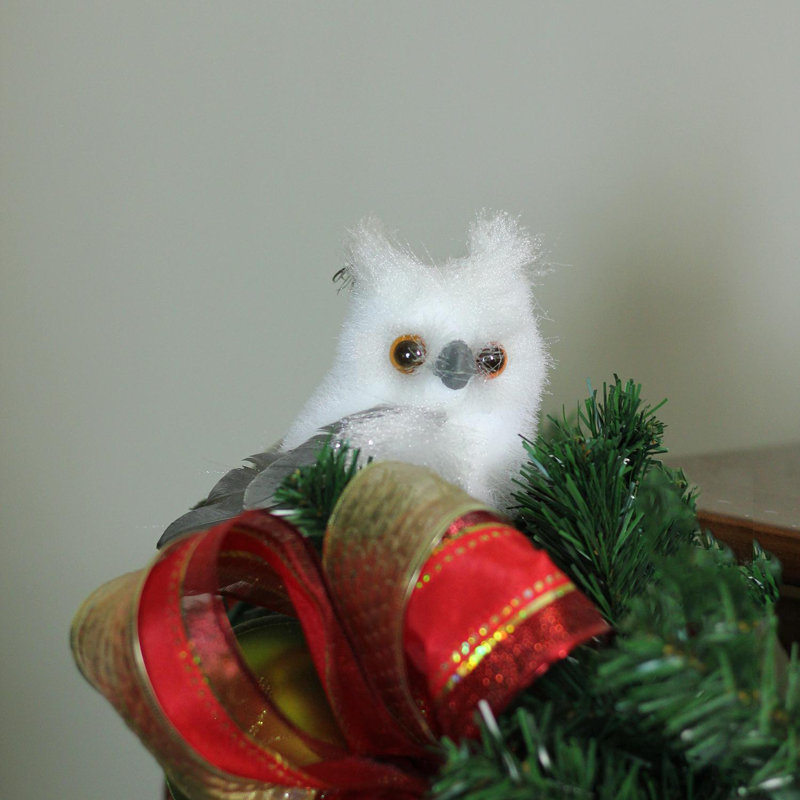 Figurine de Noël 4,5 po blanc et gris
