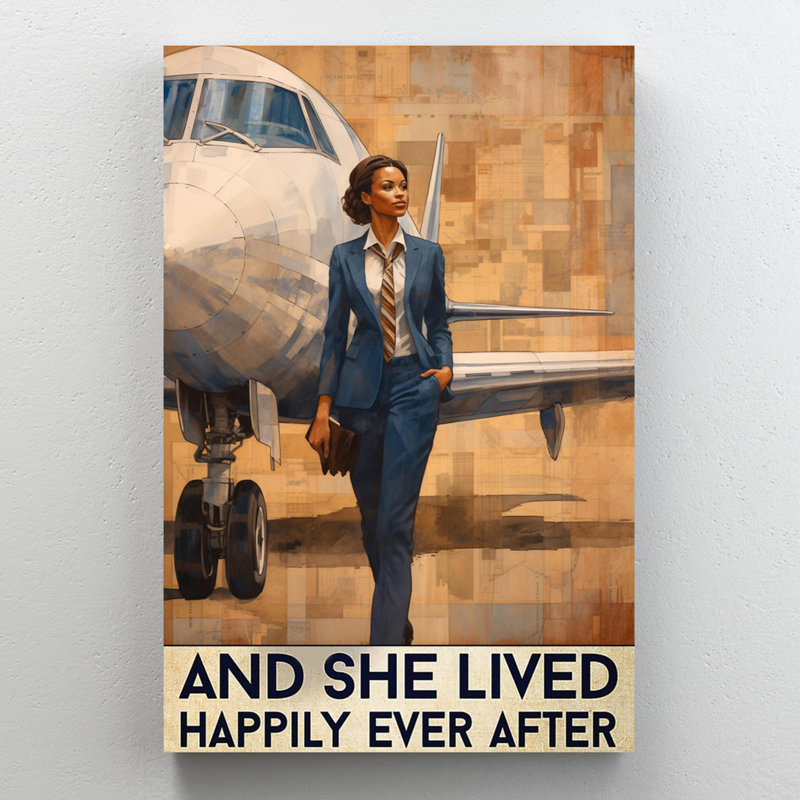Lionius " Flight Attendant And She Lived Happily 1 ", 36" H x 24" W x 1.25" D