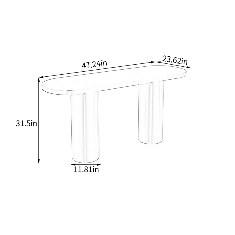 Table de présentation en fer noir mat, H 31,5 po x l 47,24 po x P 23,62 po