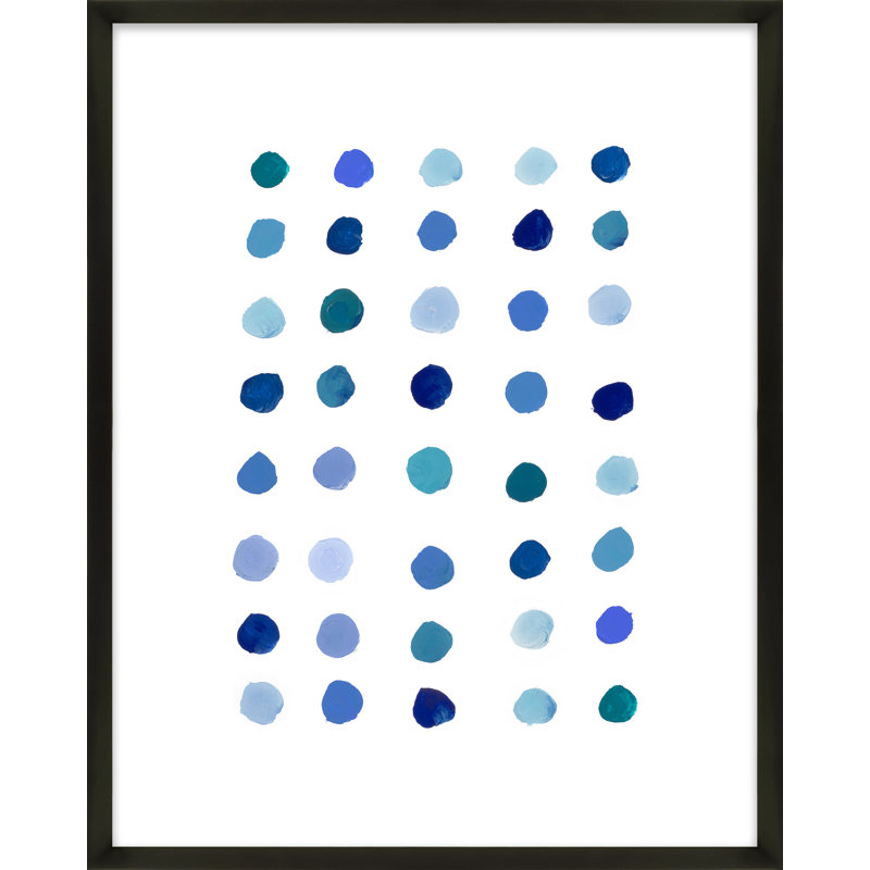 Blue Dot 1 Print by Andrea Stokes, Black Wood, 50" H x 40" W x 1.25" D