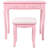 Pink Princess Wooden Vanity Desk Set For Girls, 4-Drawer Makeup Table With Mirror And Cushioned Stool | Gift Idea-1769208800