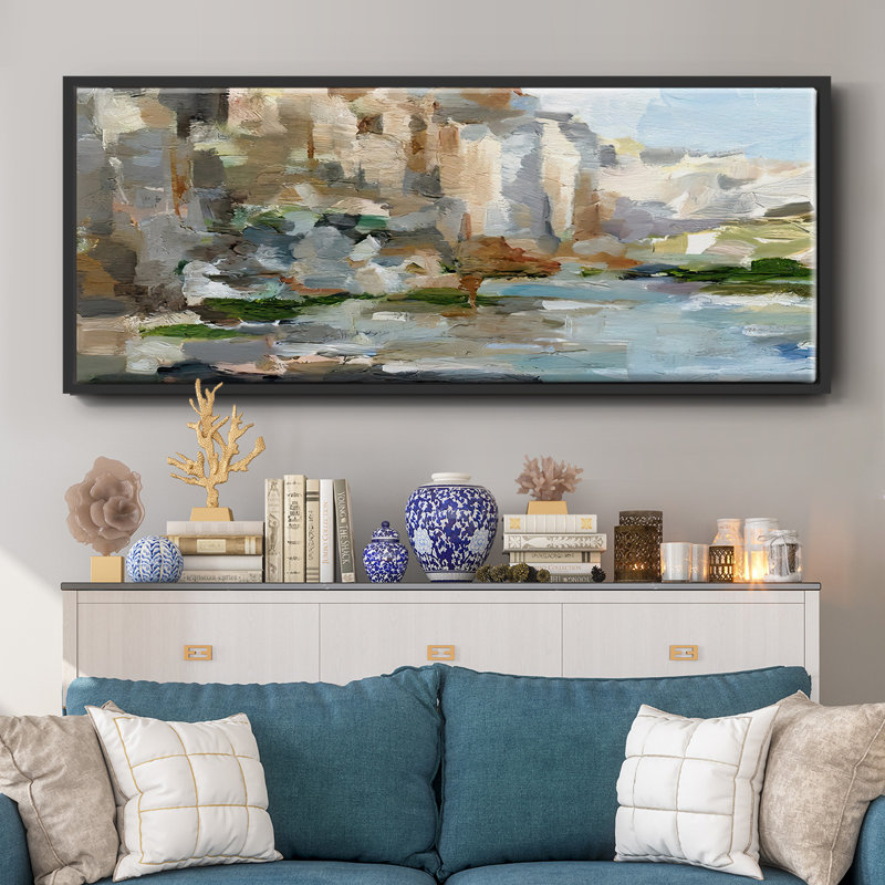 Western Cliffs I- Framed Canvas