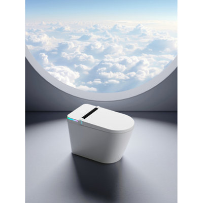 Smart Toilet with Built-in Bidet, Tankless, Auto Lid, Heated Seat, Digital Display