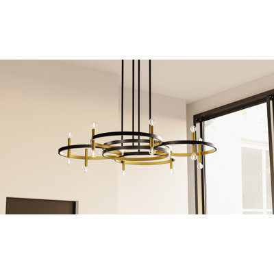 Lustre noir mat à 8 lumières Winsland