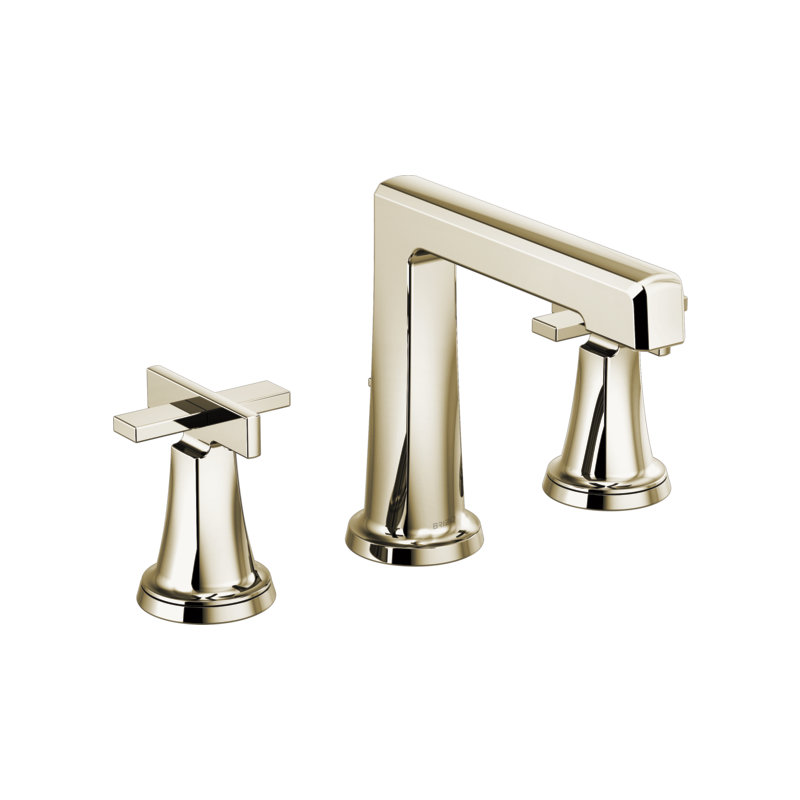 Levoir® Two-Handle Wall Mount Lavatory Faucet - Less Handles, Polished Nickel, High, Cross