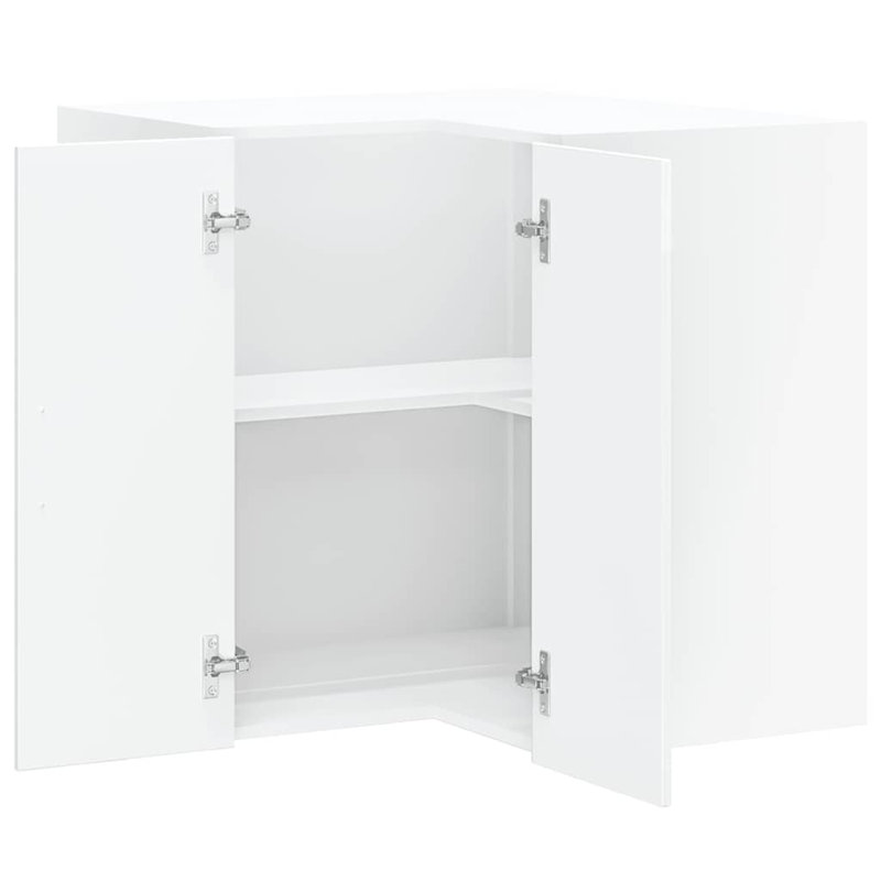 Kitchen Wall Corner Cabinet Kalmar Engineered Wood, High Gloss White