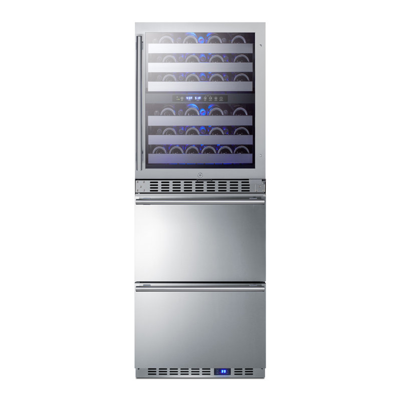 Summit Appliance 24" Wide Combination Dual-Zone Wine Cellar and 2-Drawer All-Refrigerator