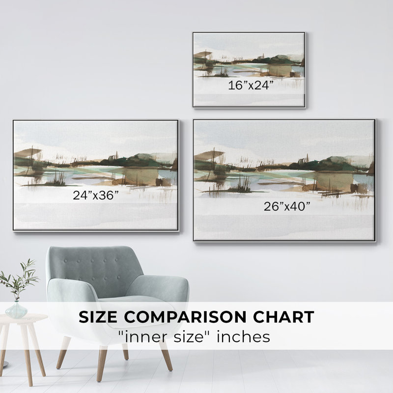 Marsh Reeds II, reproduction d'art sur toile, H 17 po x l 25 po x P 2 po, Blanc