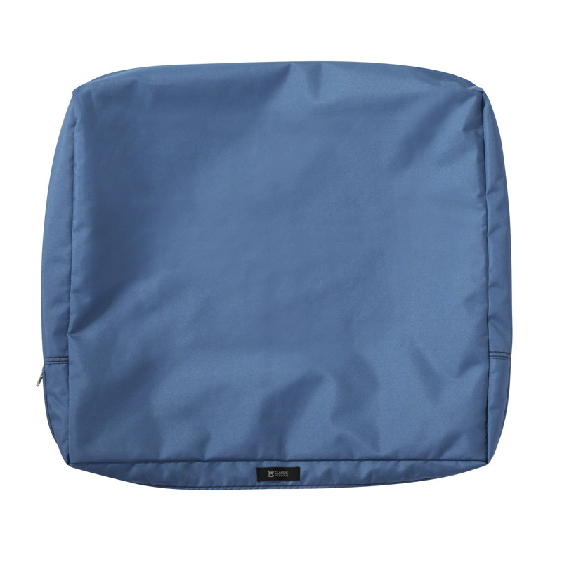 Jaylon Outdoor Dining Chair Cushion Cover, Empire Blue Velvet, 21" W x 20" D